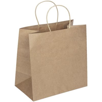 बायोडिग्रेडेबल खाद्य पैकेजिंग क्राफ्ट पेपर बैग मुड़ हैंडल के साथ