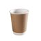 रेस्तरां 500 मिलीलीटर डिस्पोजेबल पेपर वॉटर कप क्राफ्ट ब्राउन डबल वॉल इंसुलेटेड टू गो कॉफी कप ले जाएं