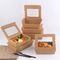 खिड़की के साथ स्क्वायर कस्टम पेपर बॉक्स मुद्रित डिस्पोजेबल खाद्य ग्रेड सलाद पैकेजिंग